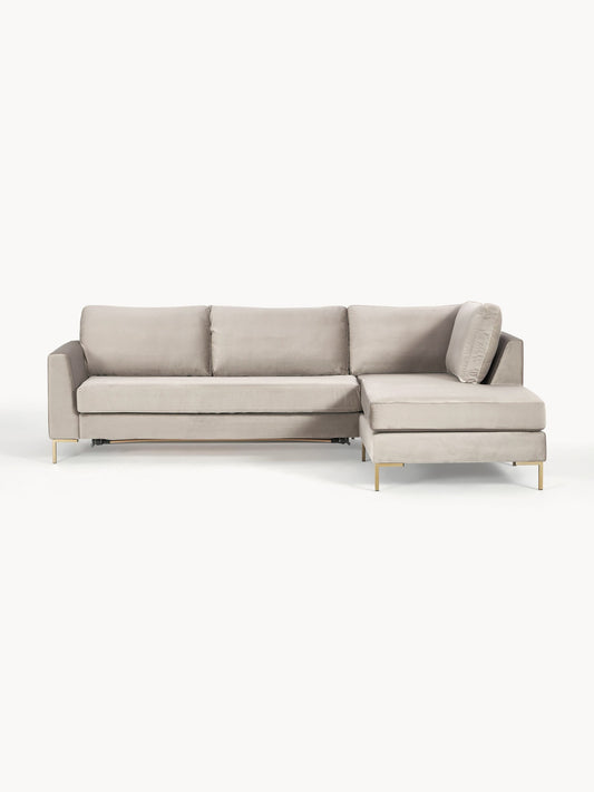 Luna Velvet Sofa Bed and Mattress, 3-Seater