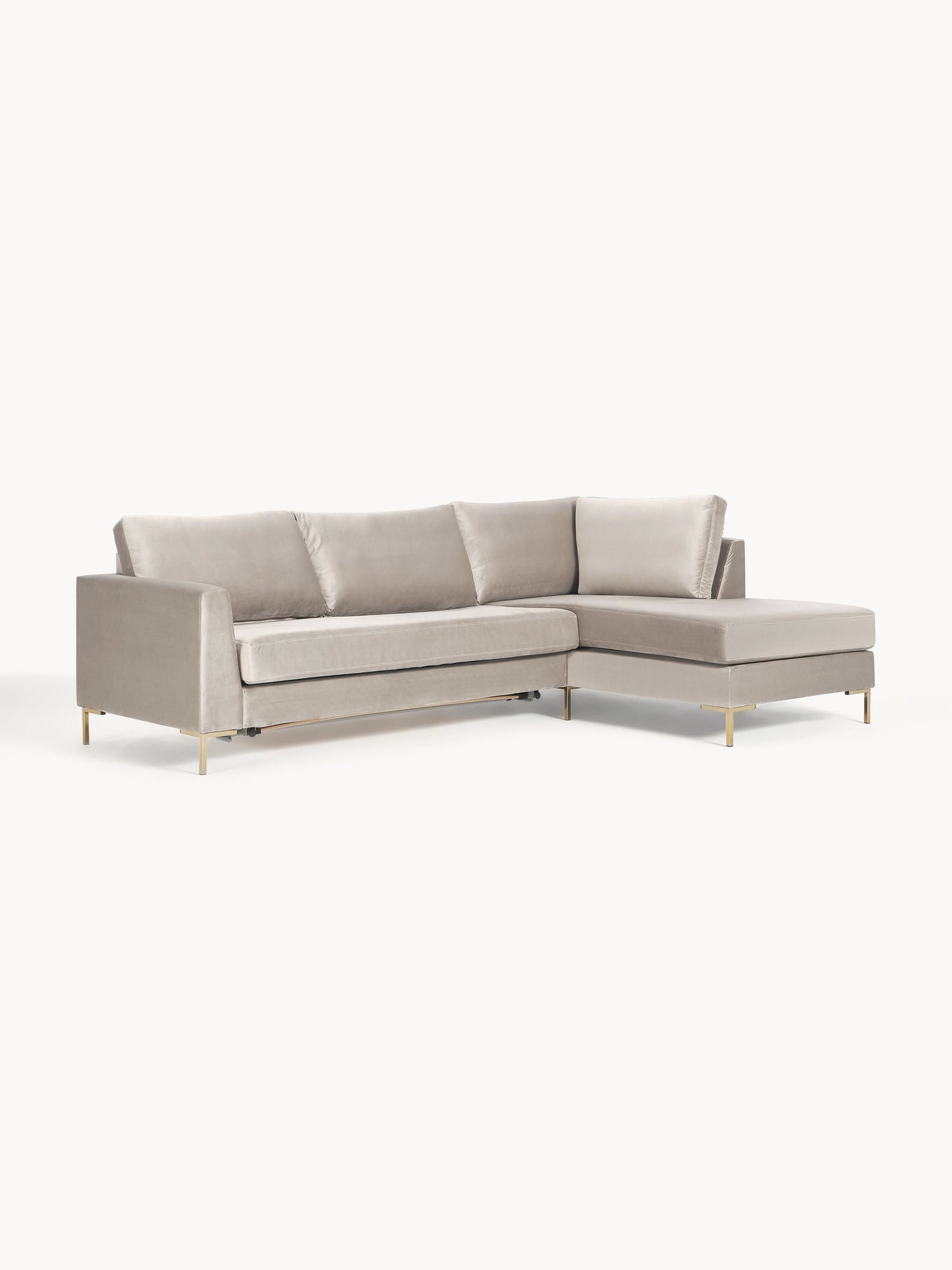 Luna Velvet Sofa Bed and Mattress, 3-Seater