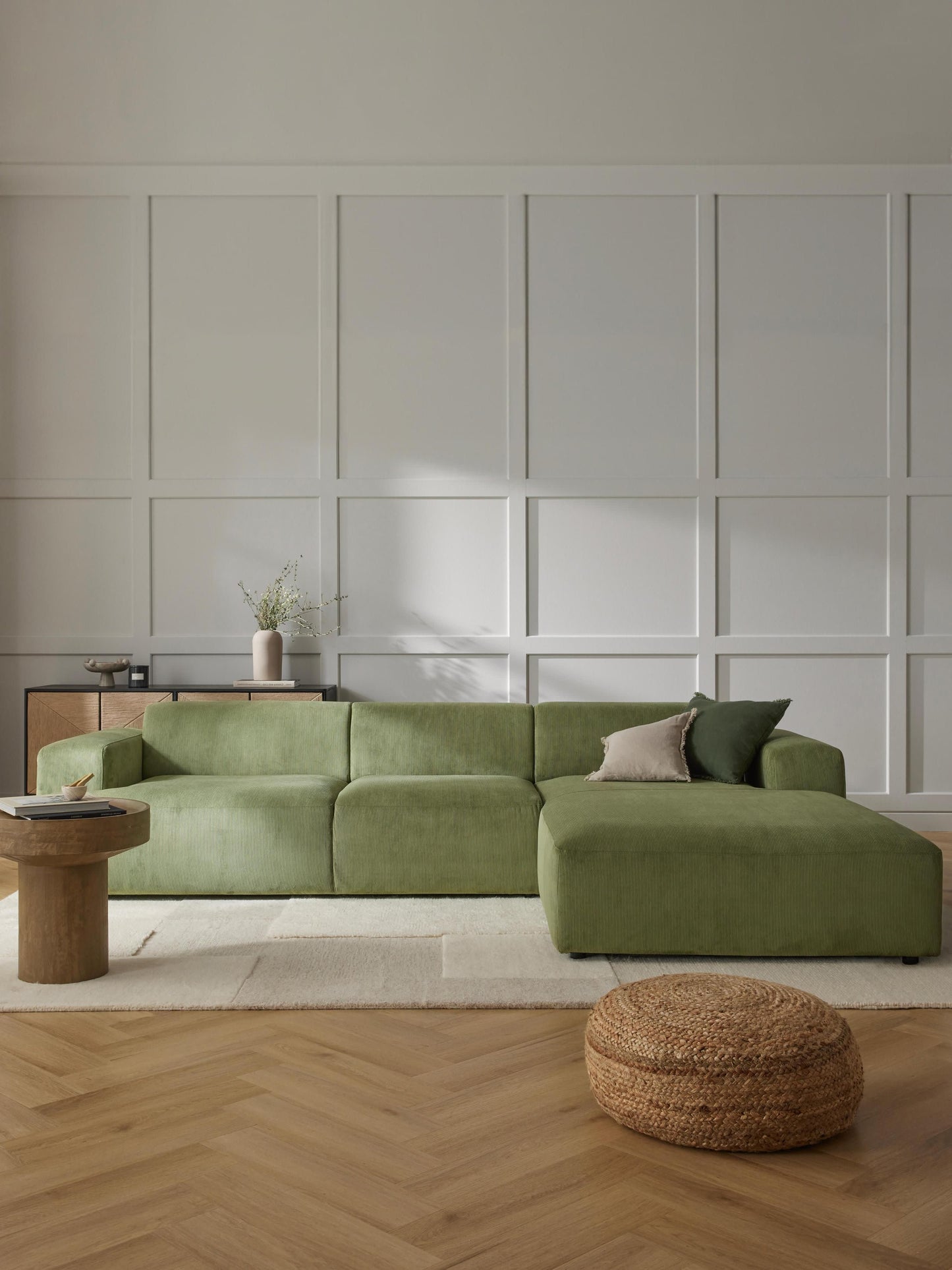 Melva Corner Sofa in Corduroy (4-Seater)