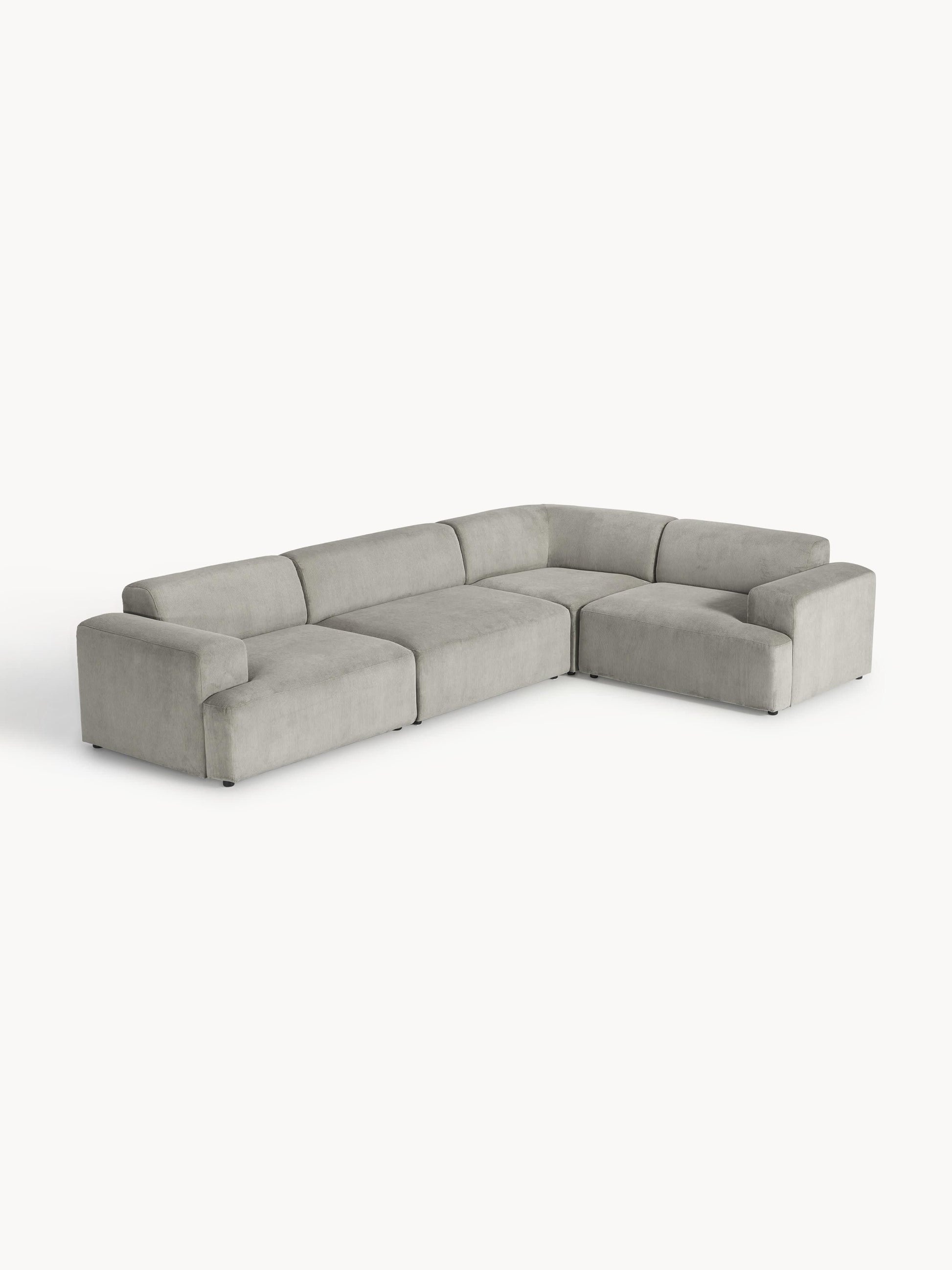 Melva Large Corduroy Corner Settee (4-Seater)