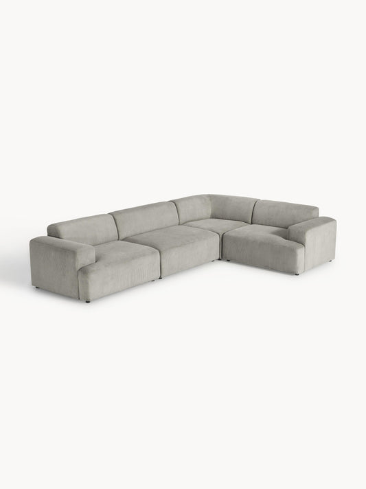 Melva Large Corduroy Corner Settee (4-Seater)
