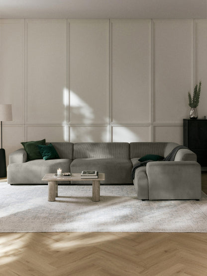 Melva Large Corduroy Corner Settee (4-Seater)