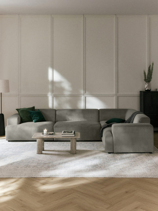 Melva Large Corduroy Corner Settee (4-Seater)