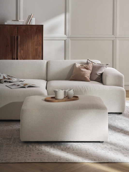 Melva Upholstered Stool, Dimensions W 99 x D 72 cm