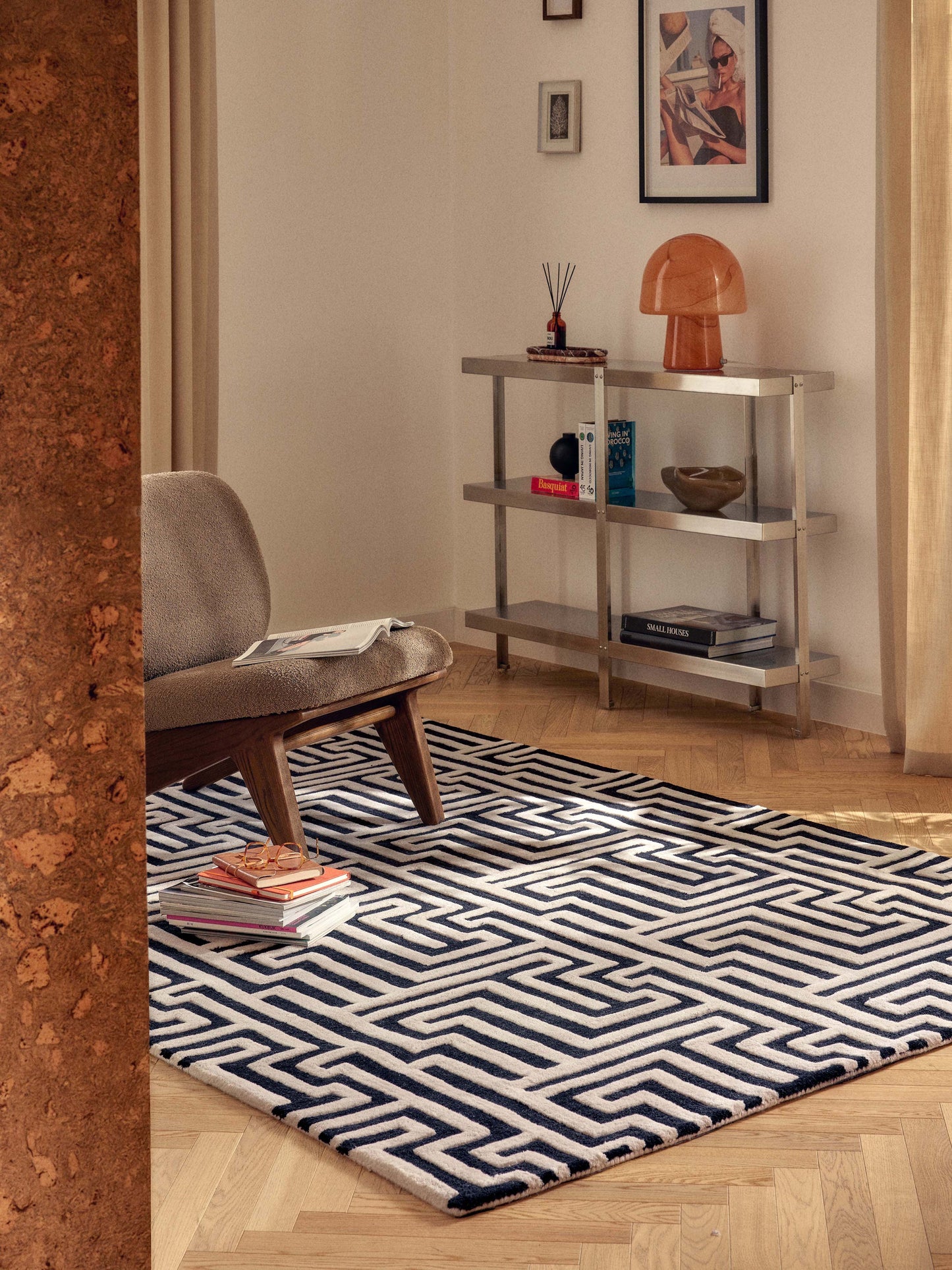 Monty Rug in Hand-Tufted Wool with Raised High-Low Texture
