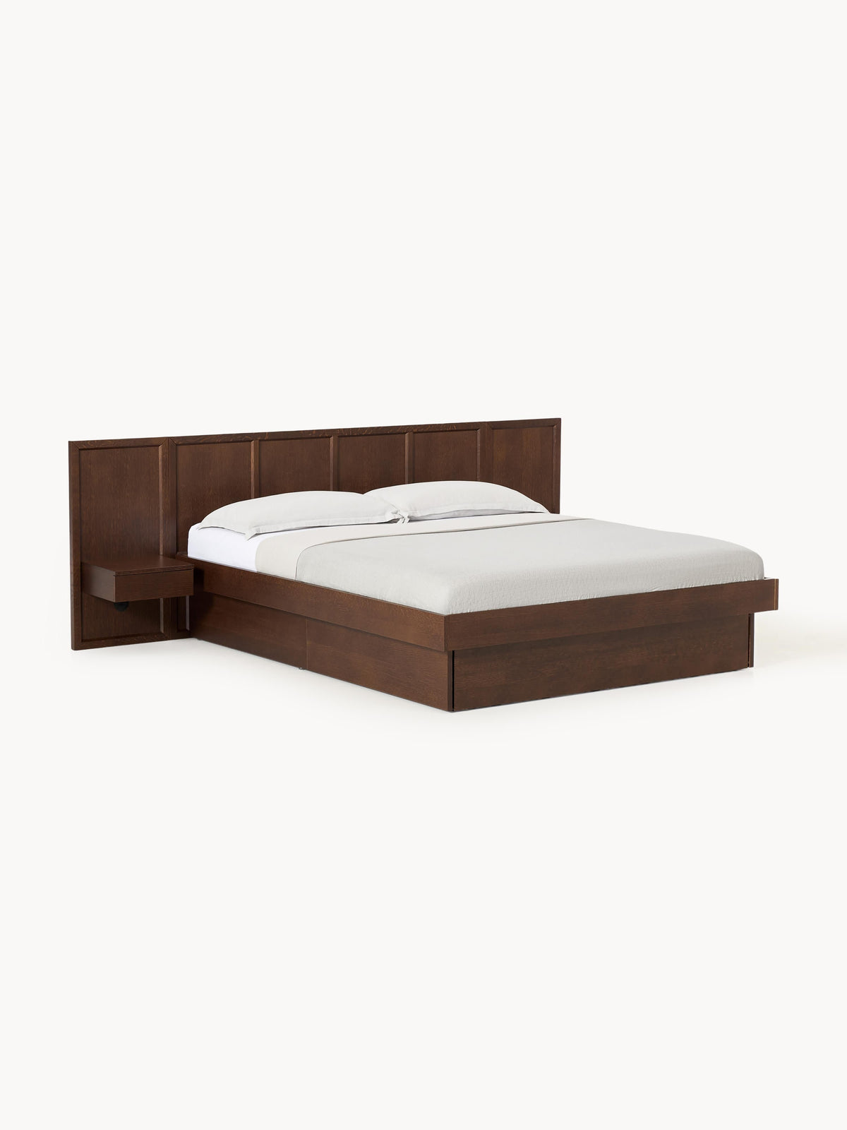Nanto Bed with Bedside Tables and Headboard, in Wood