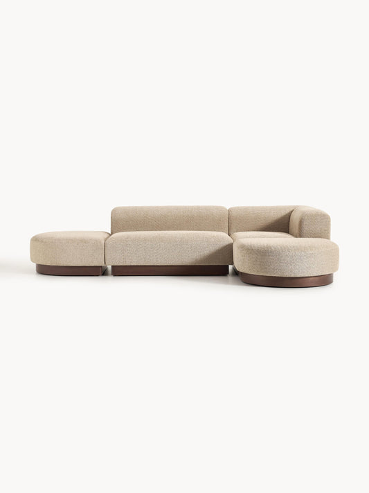 Natalie Modular Corner Settee in Teddy Bouclé