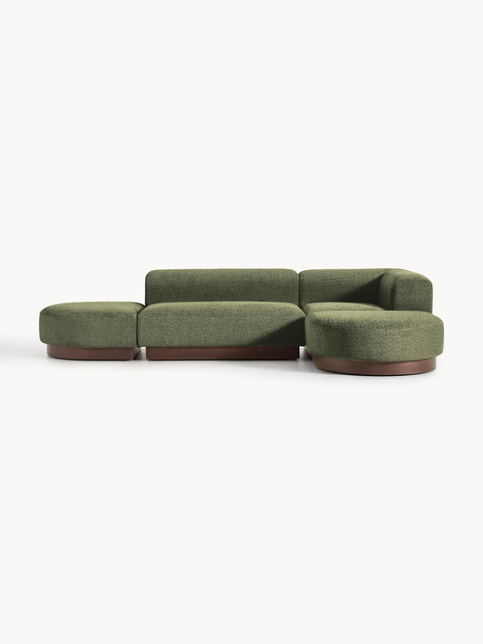 Natalie Modular Corner Settee in Teddy Bouclé