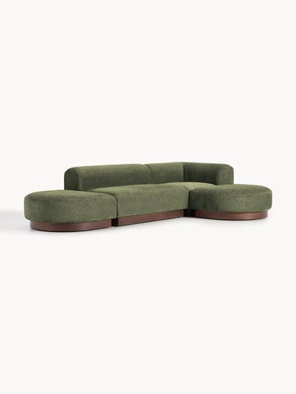 Natalie Modular Corner Settee in Teddy Bouclé