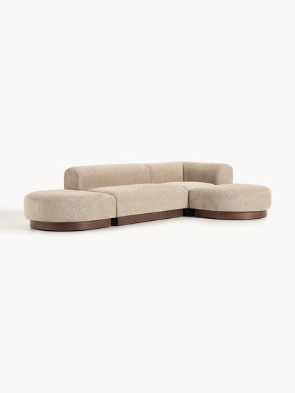 Natalie Modular Corner Settee in Teddy Bouclé