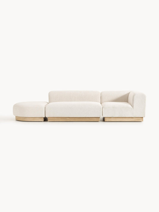 Natalie Ottoman with Stool, Modular, in Teddy Bouclé (Left/Right)