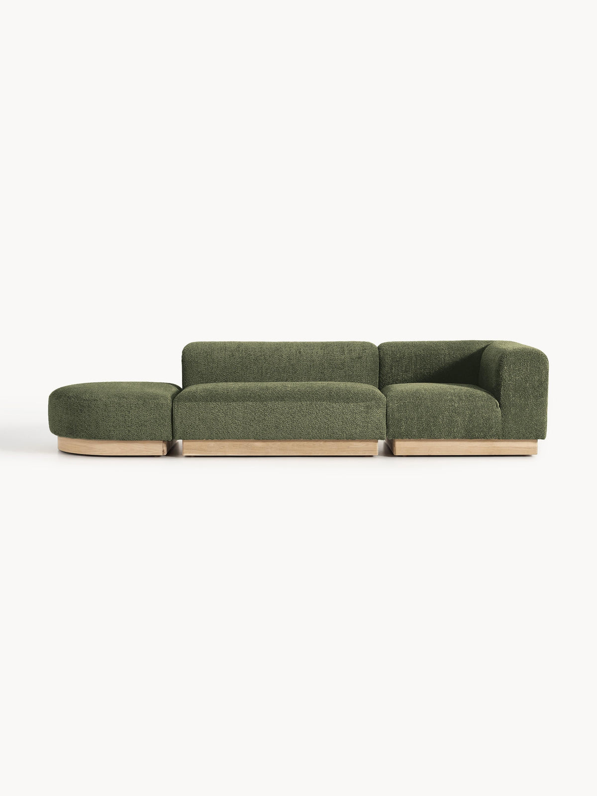 Natalie Ottoman with Stool, Modular, in Teddy Bouclé (Left/Right)
