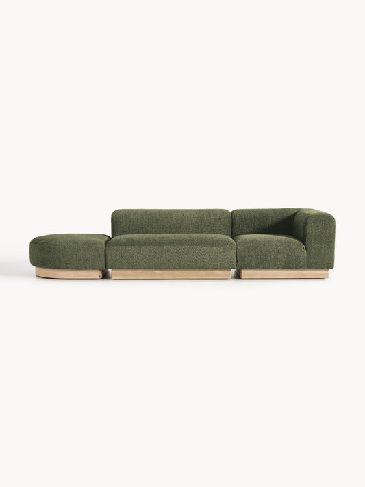 Natalie Ottoman with Stool, Modular, in Teddy Bouclé (Left/Right)