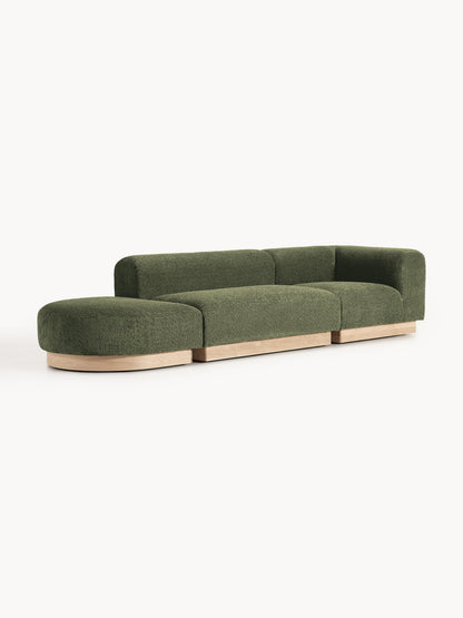 Natalie Ottoman with Stool, Modular, in Teddy Bouclé (Left/Right)