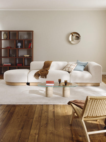 Natalie Ottoman with Stool, Modular, in Teddy Bouclé (Left/Right)