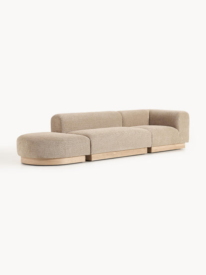 Natalie Ottoman with Stool, Modular, in Teddy Bouclé (Left/Right)