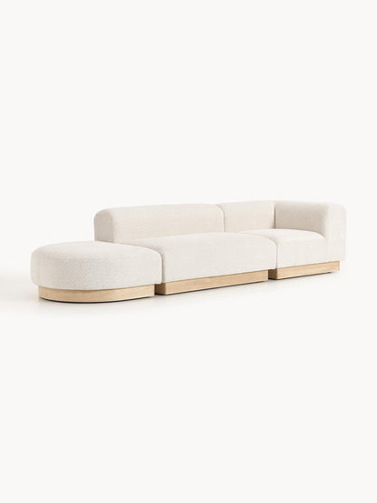 Natalie Ottoman with Stool, Modular, in Teddy Bouclé (Left/Right)