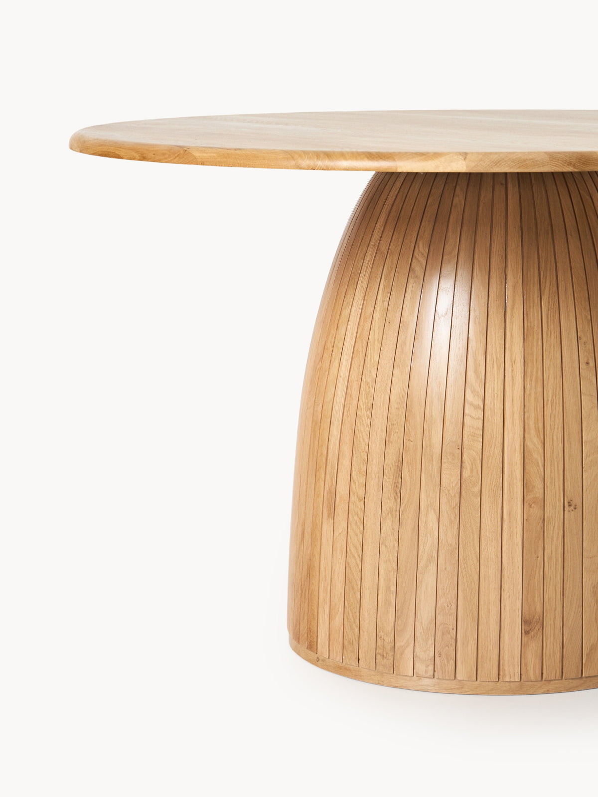Nelly Round Dining Table with Fluted Texture, Available in Various Sizes