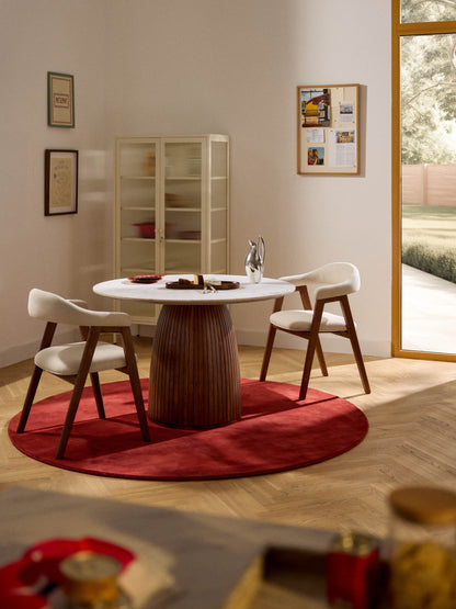 Nelly Round Dining Table with Marble Tabletop, Measuring Ø 115 cm