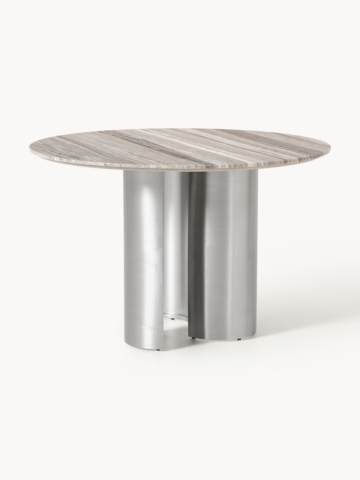 Noam Round Dining Table with Marble Tabletop, Measuring Ø 120 cm