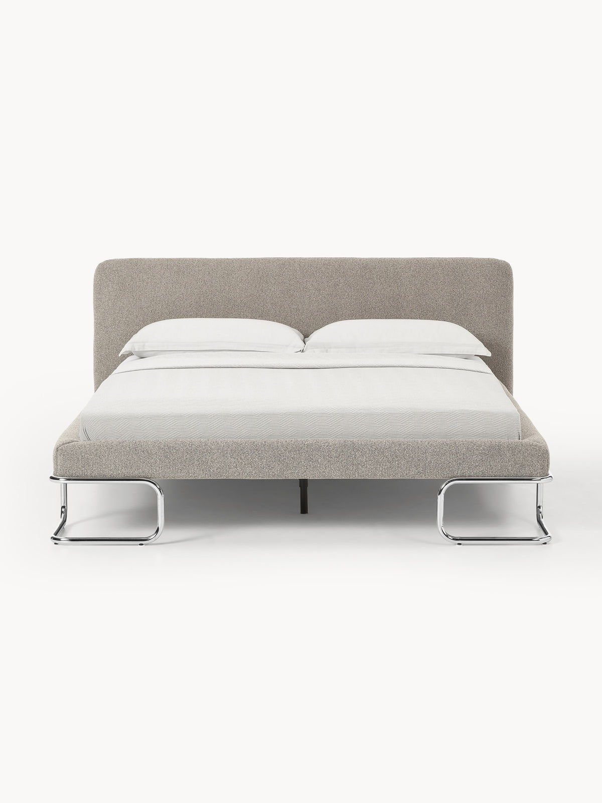 Olina Upholstered Bed in Bouclé with Metal Legs