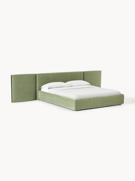Otis Upholstered Bed Frame, Folding Headboard