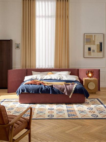 Otis Upholstered Bed Frame, Folding Headboard