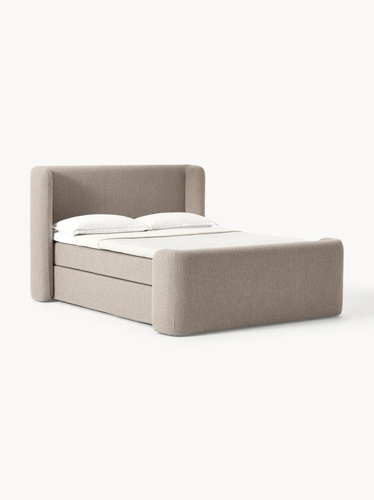 Perla Box Spring Bed Frame, Bouclé