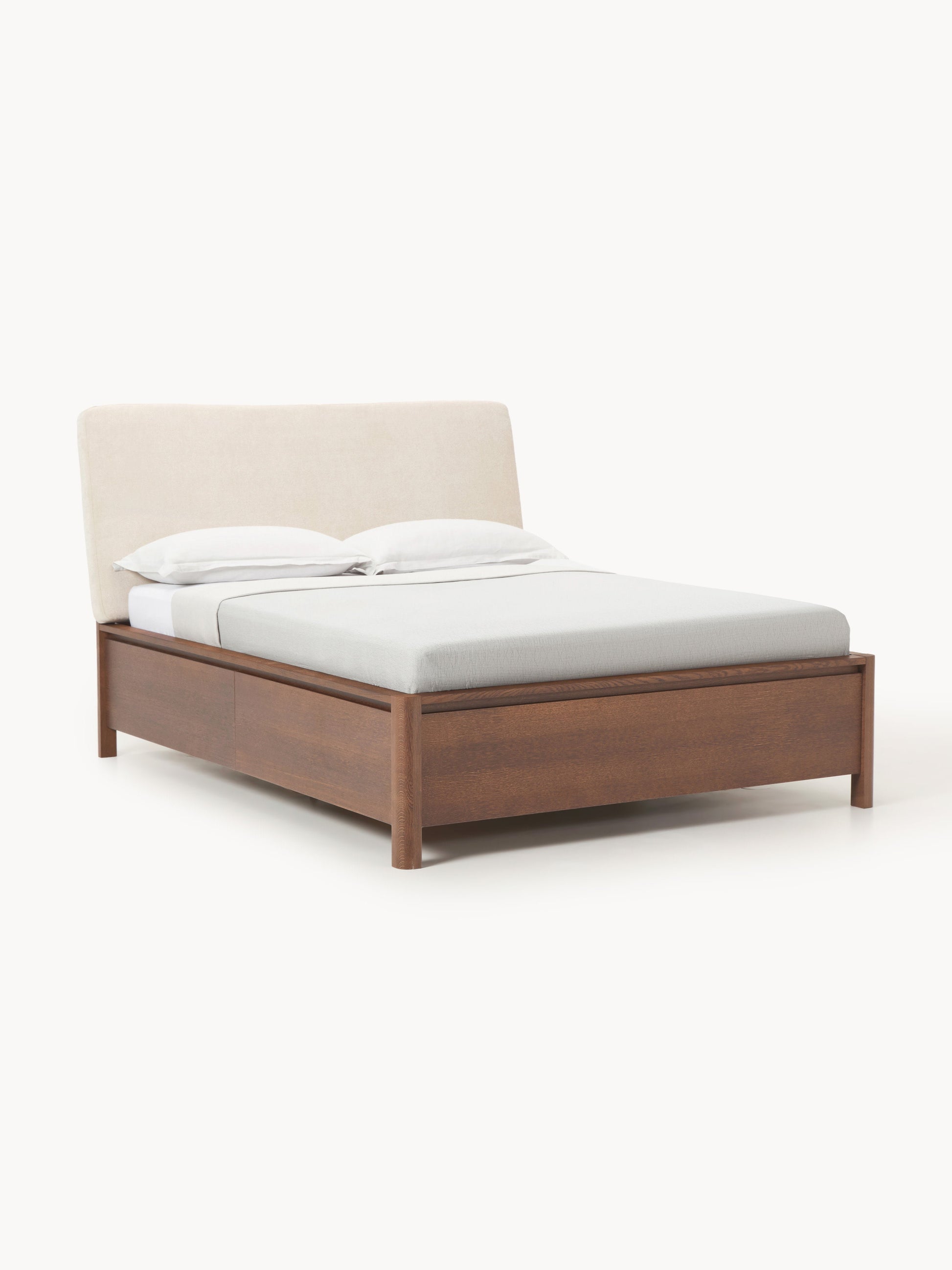 Santiago Wooden Bedstead with Upholstered Headboard and Drawers
