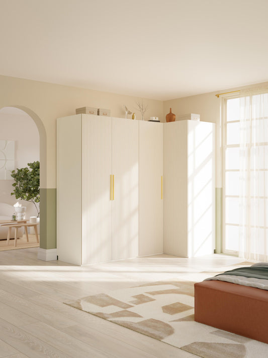 Simone Modular Corner Wardrobe in Various Sizes, 215 cm Wide