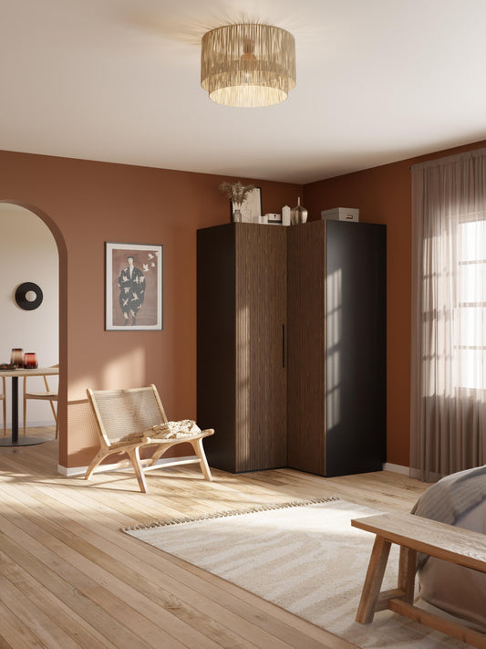 Simone Modular Corner Wardrobe, Measuring 115 cm Wide