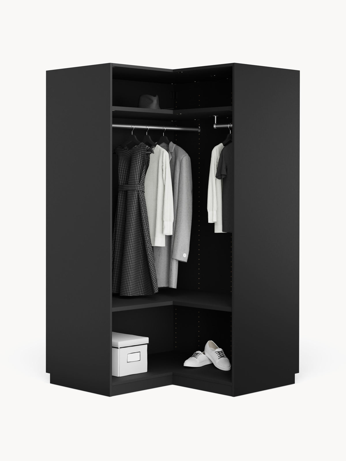 Simone Modular Corner Wardrobe, Measuring 115 cm Wide