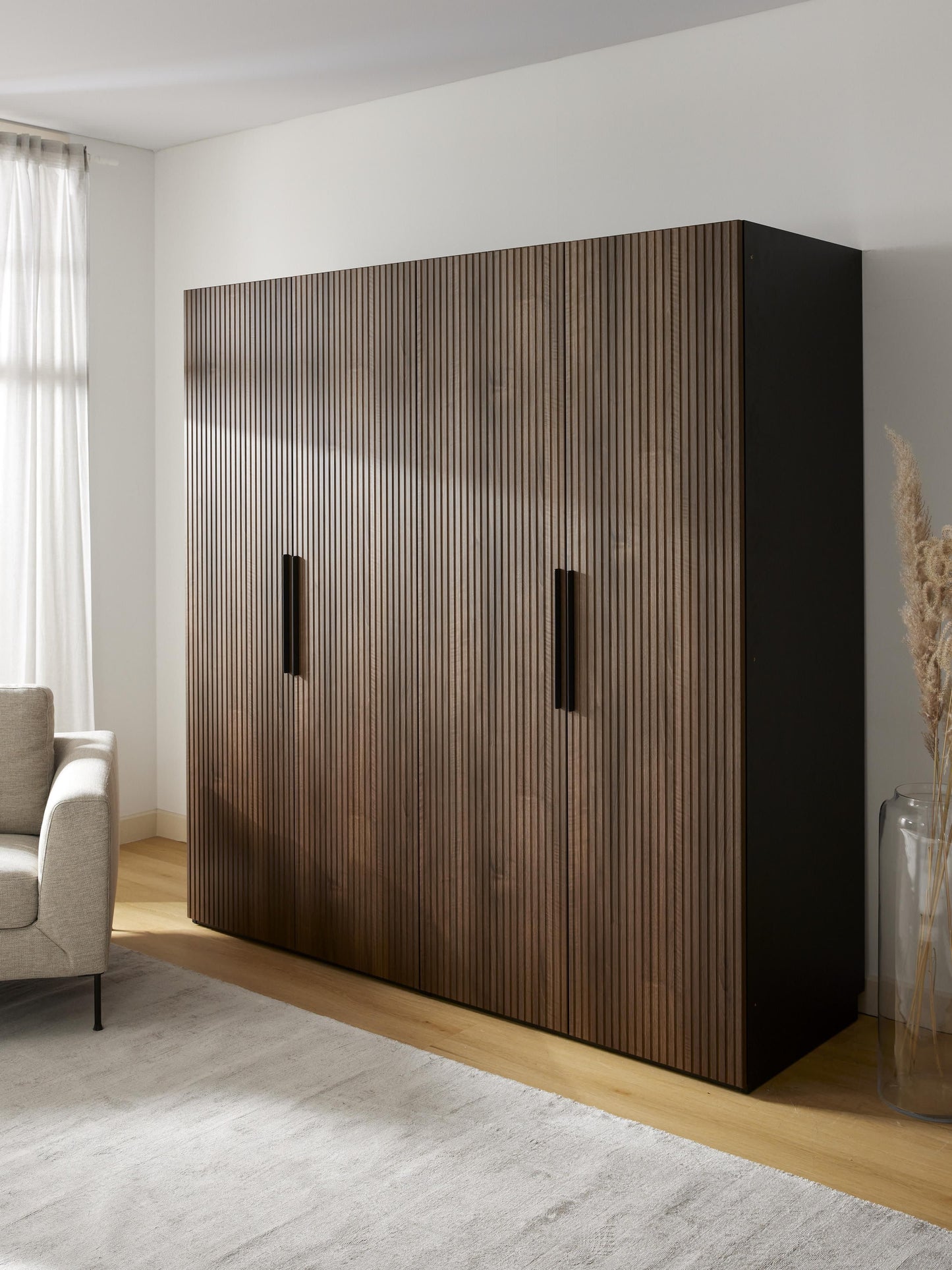 Simone Modular Hinged-Door Wardrobe in Various Sizes, 200 cm Wide