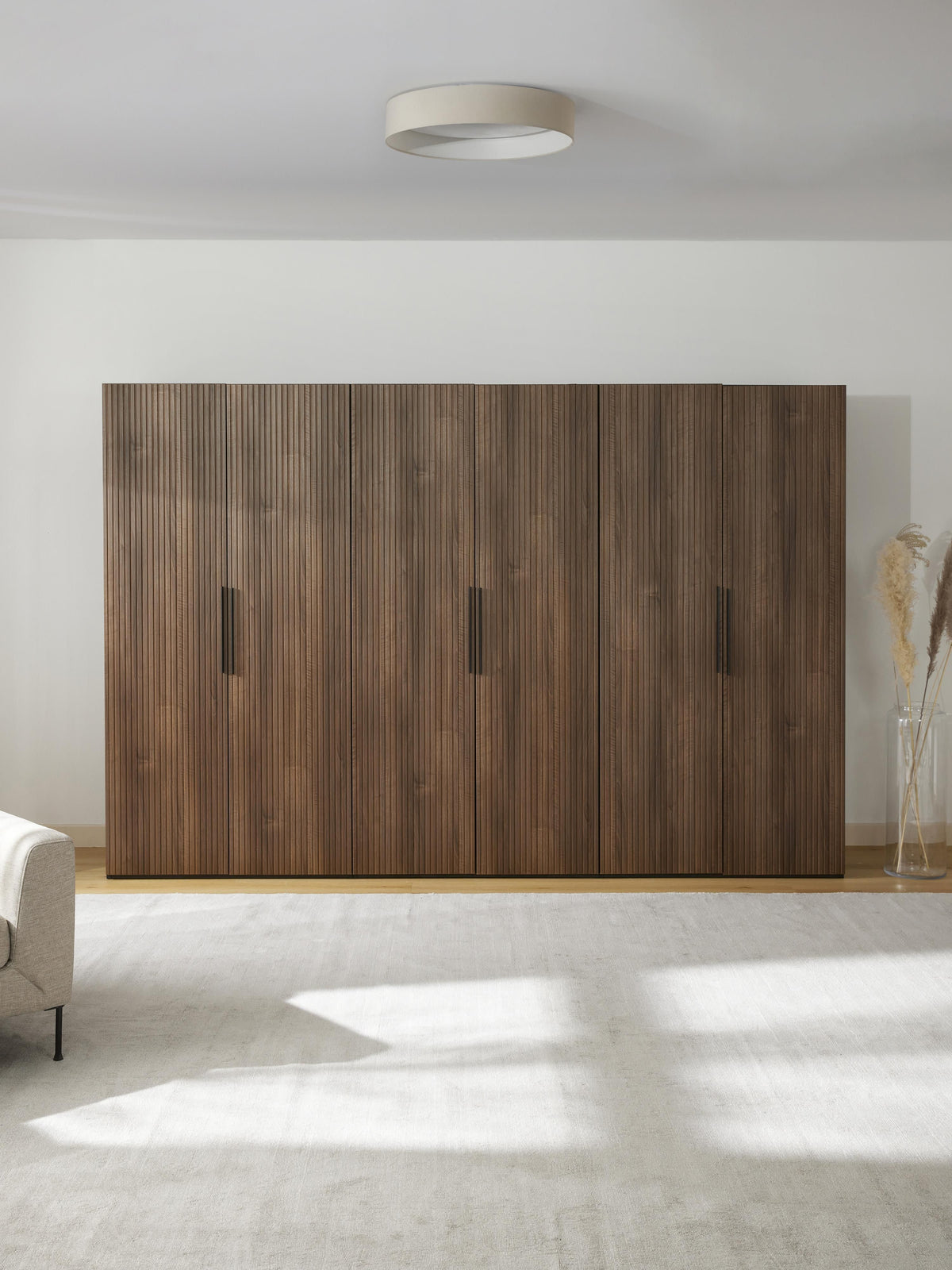 Simone Modular Hinged-Door Wardrobe in Various Sizes, 300 cm Wide