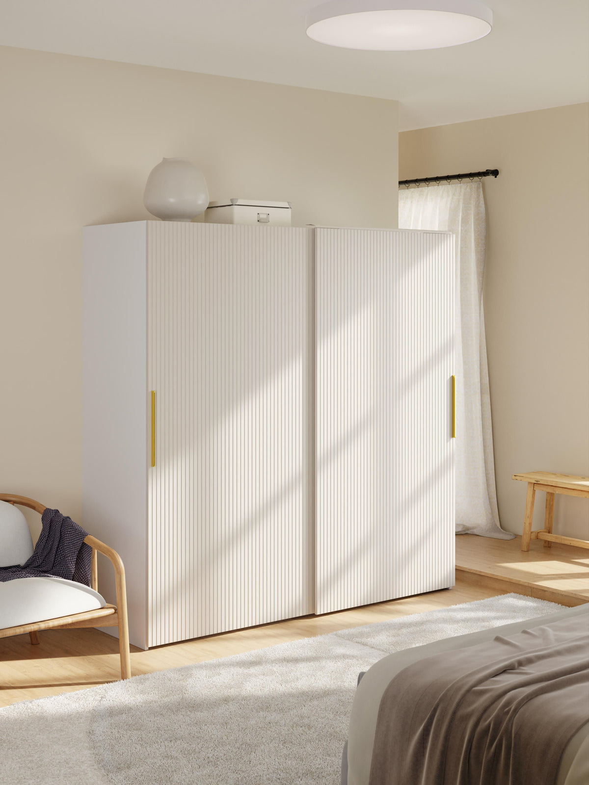 Simone Modular Sliding-Door Wardrobe in Various Sizes, 200 cm Wide