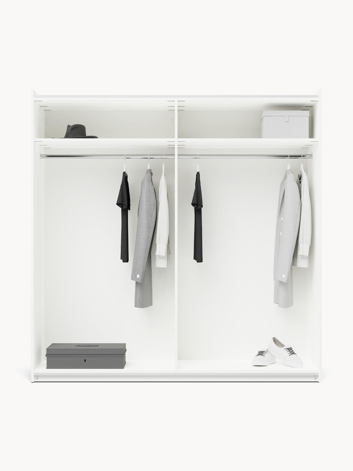 Simone Modular Sliding-Door Wardrobe in Various Sizes, 200 cm Wide