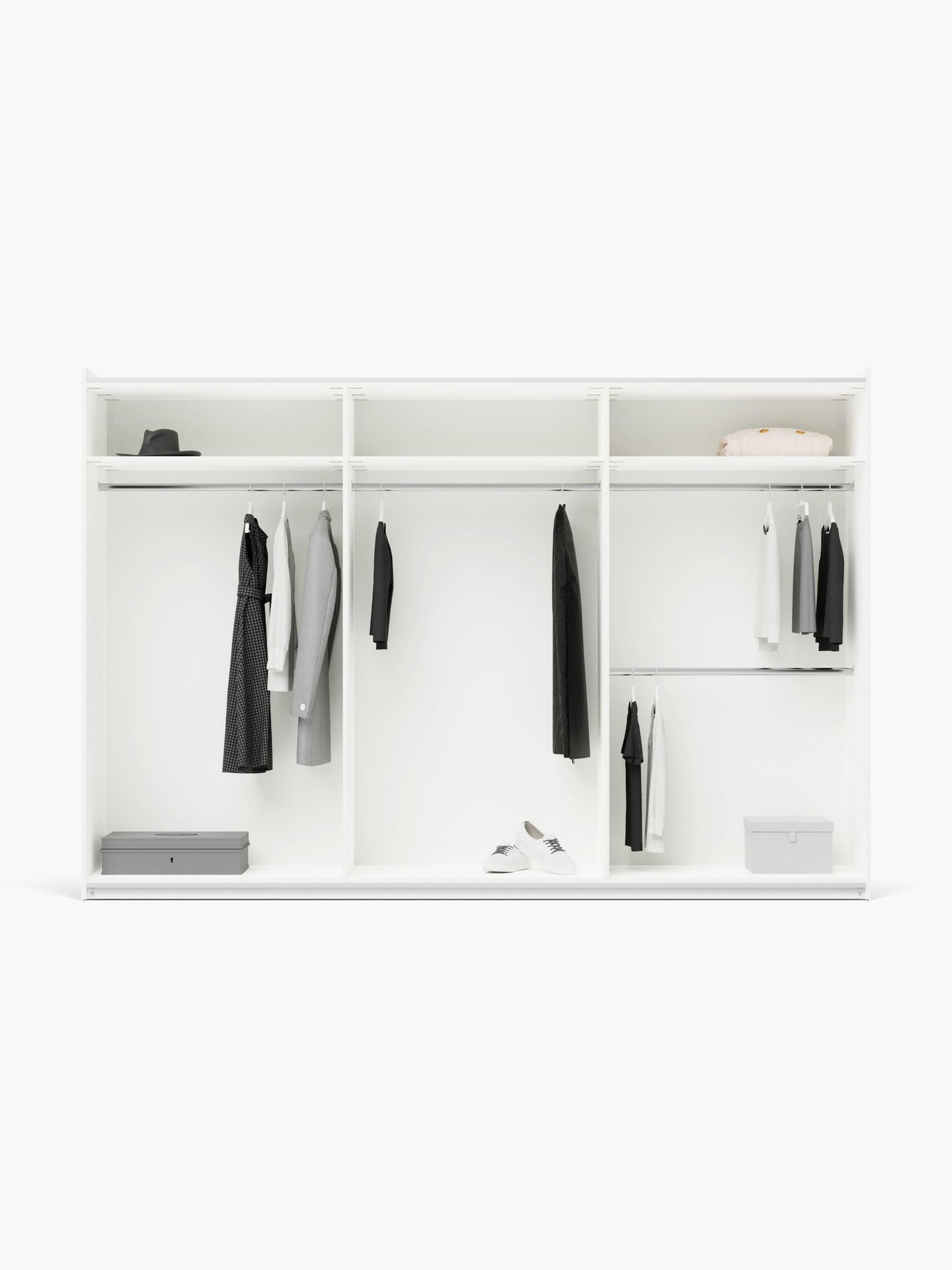 Simone Modular Sliding-Door Wardrobe in Various Sizes, 300 cm Wide