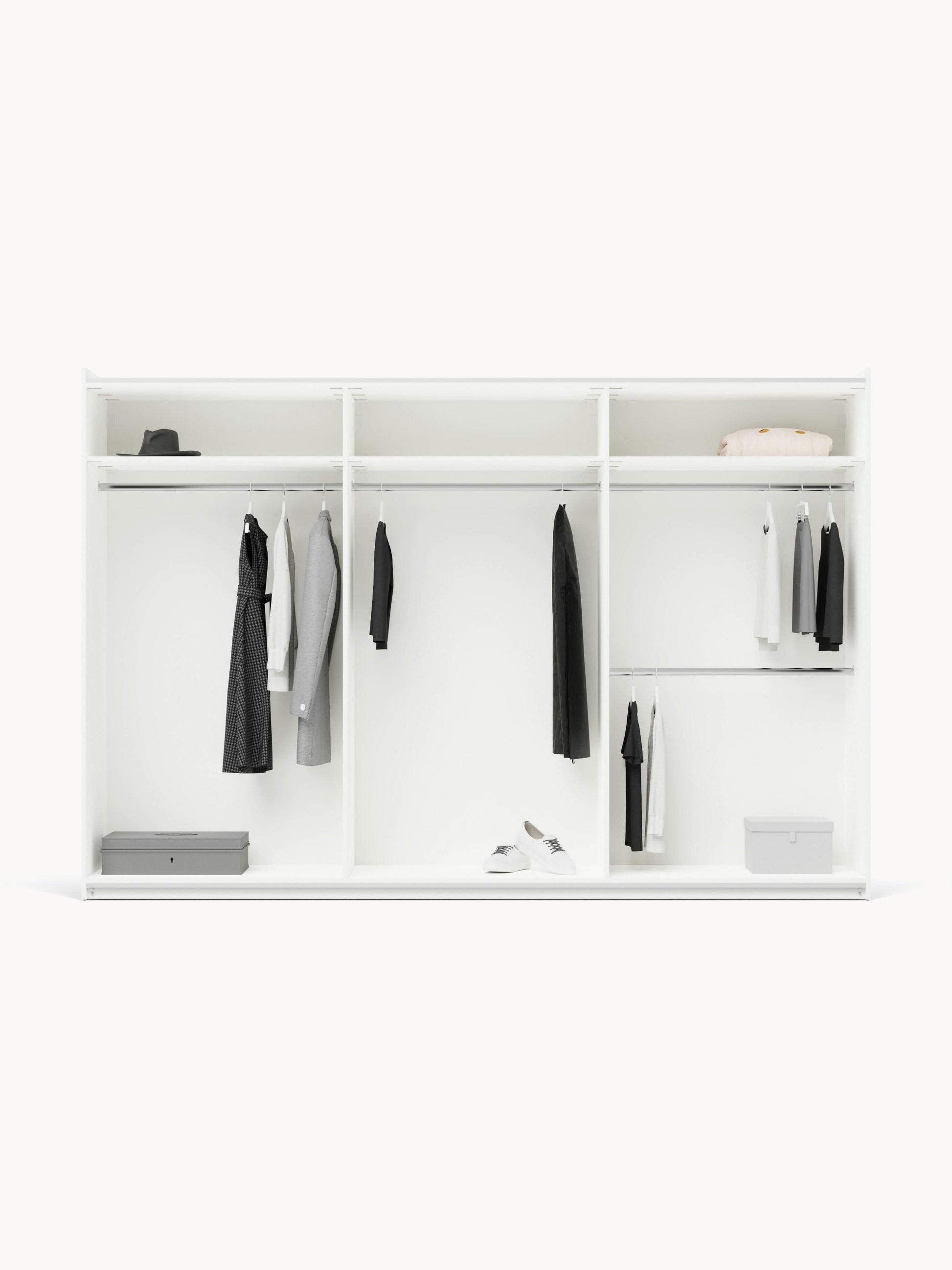 Simone Modular Sliding-Door Wardrobe in Various Sizes, 300 cm Wide