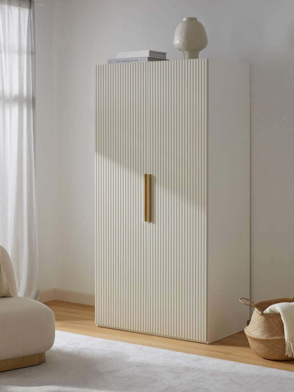 Simone Modular Wardrobe with Hinged Doors, in Various Sizes, 100 cm Wide