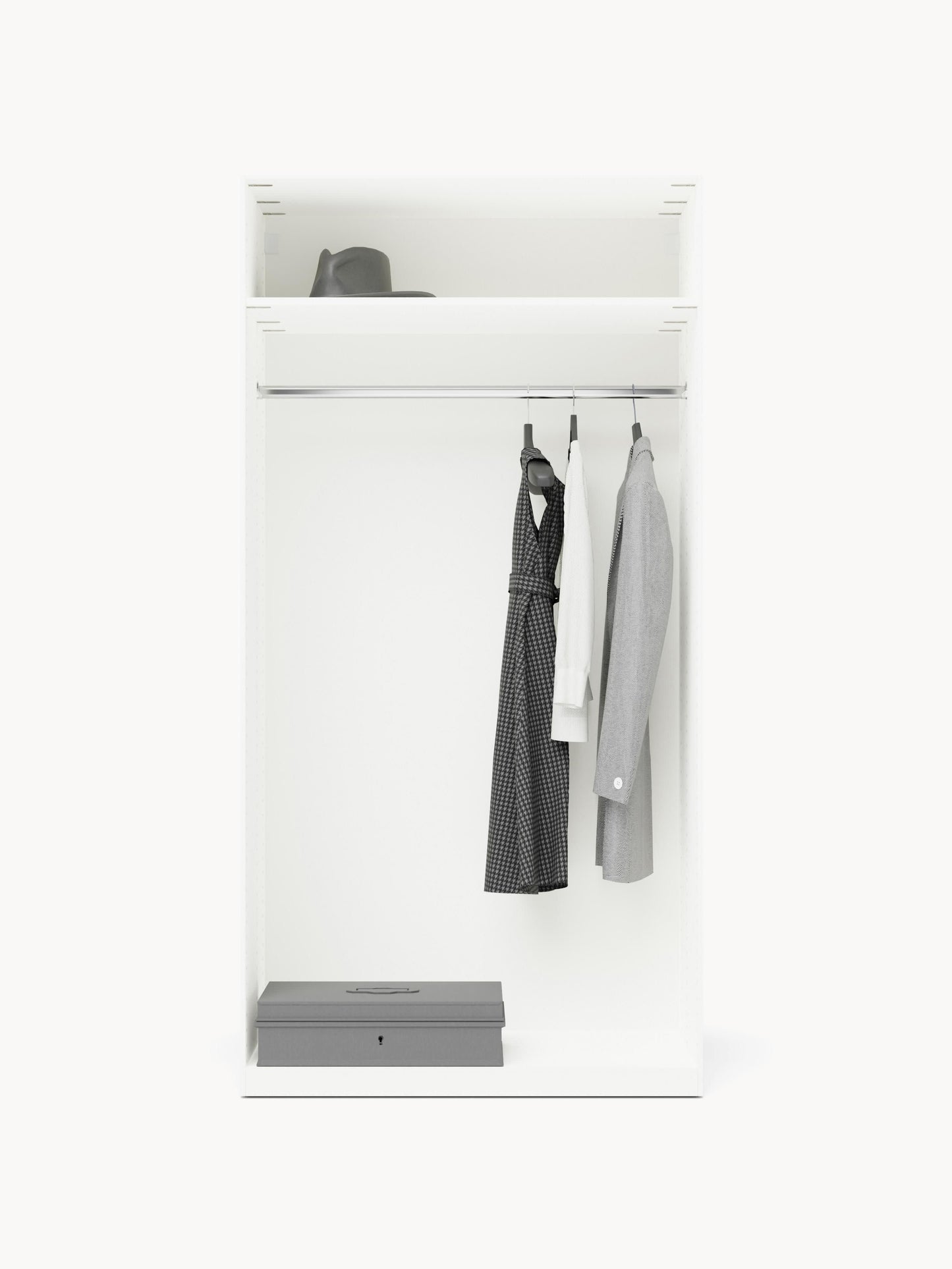 Simone Modular Wardrobe with Hinged Doors, in Various Sizes, 100 cm Wide