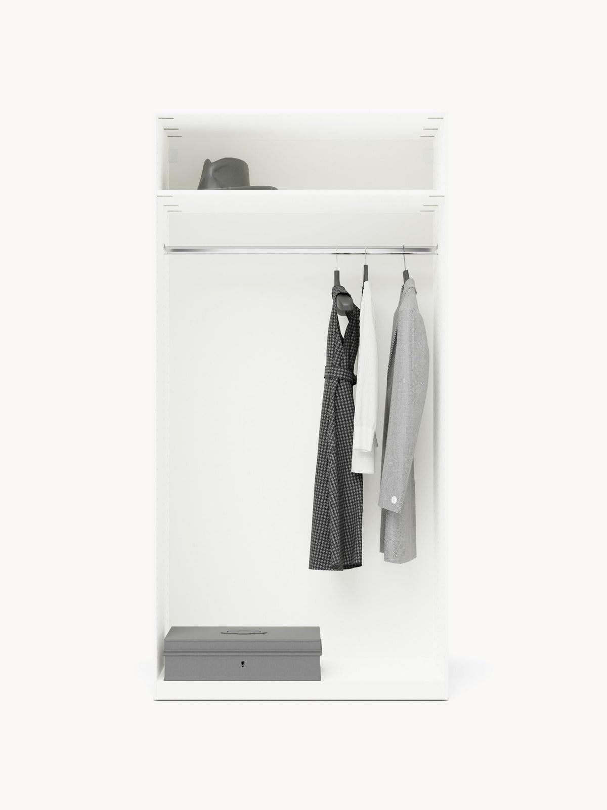 Simone Modular Wardrobe with Hinged Doors, in Various Sizes, 100 cm Wide