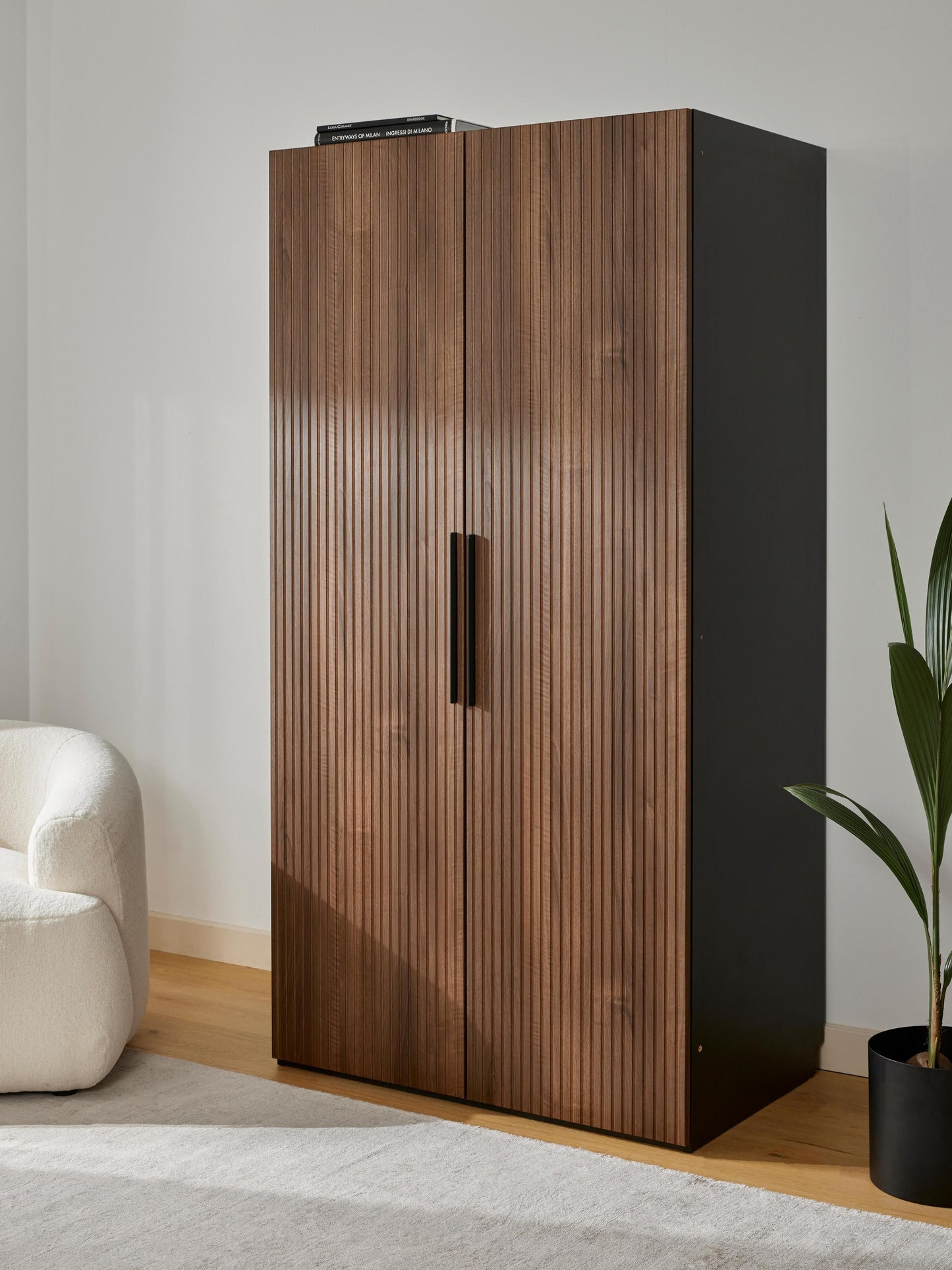 Simone Modular Wardrobe with Hinged Doors, in Various Sizes, 100 cm Wide