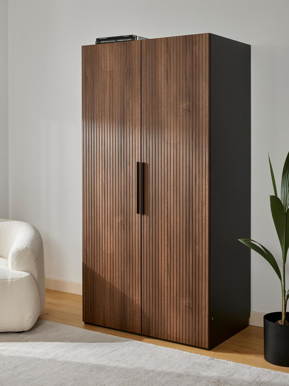 Simone Modular Wardrobe with Hinged Doors, in Various Sizes, 100 cm Wide