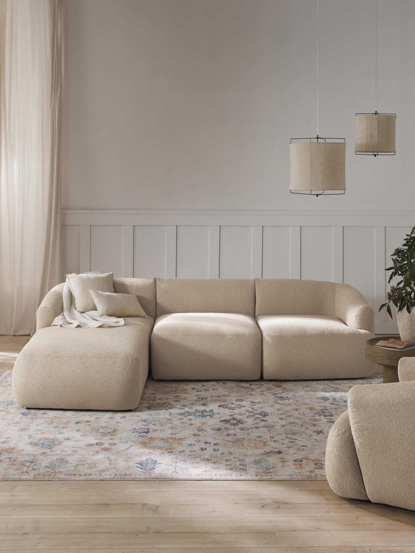 Sofia Bouclé Modular Corner Sofa (3-Seater)