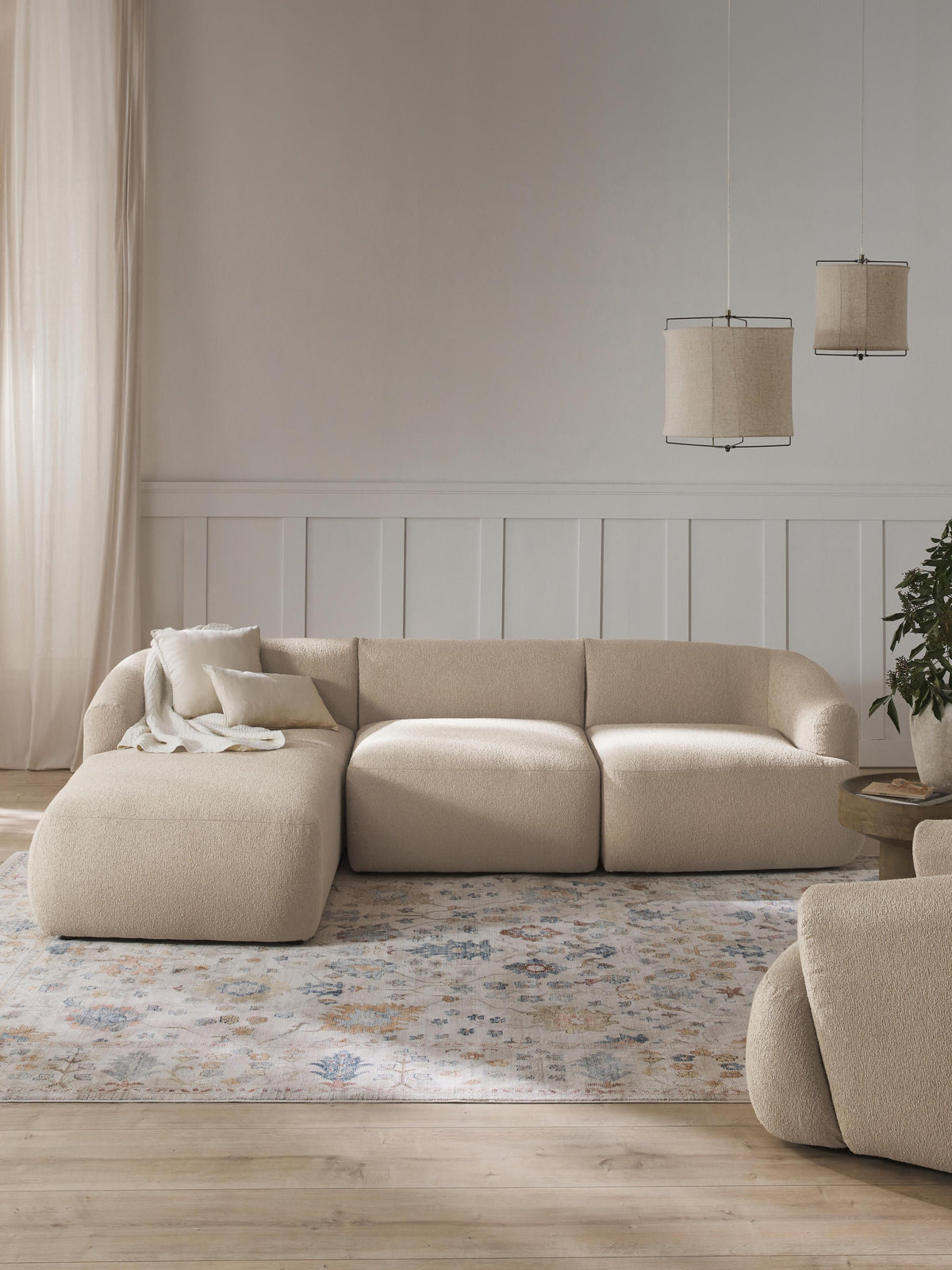 Sofia Bouclé Modular Corner Sofa (3-Seater)
