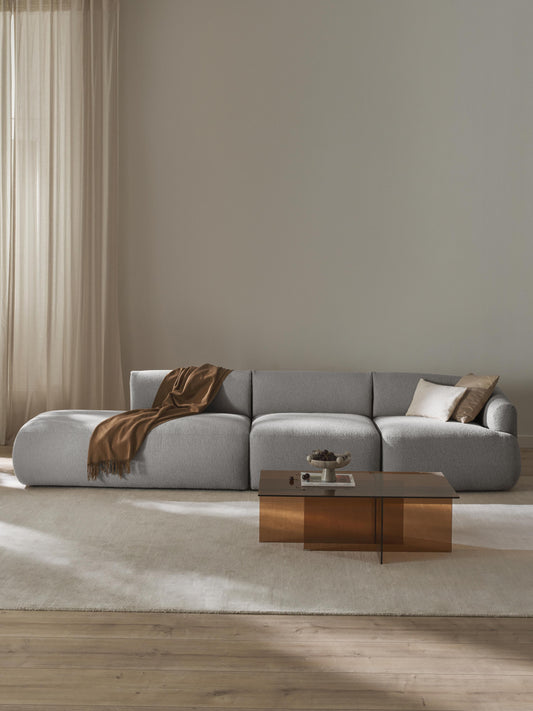 Sofia Modular Chaise Longue with Bouclé Cover (2-Seater)