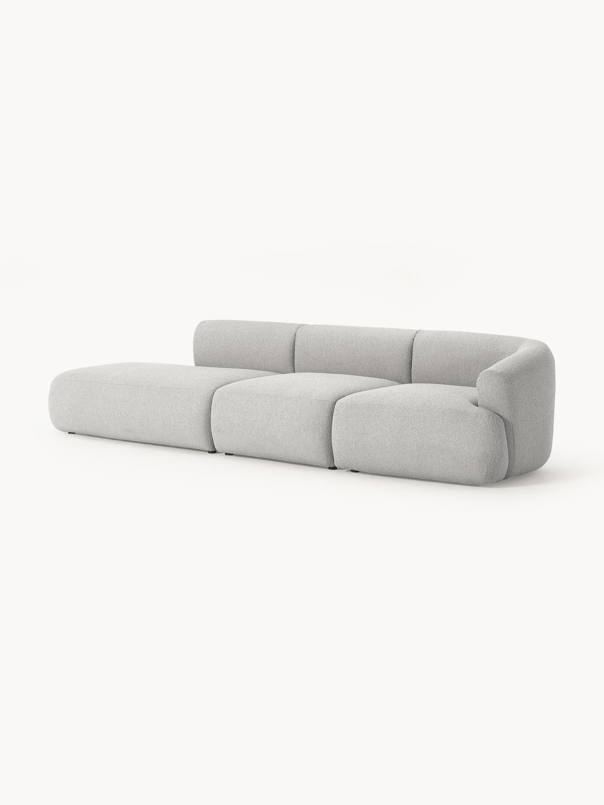 Sofia Modular Chaise Longue with Bouclé Cover (2-Seater)
