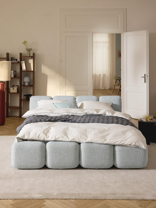 Tayla Bed in Bouclé, Upholstered