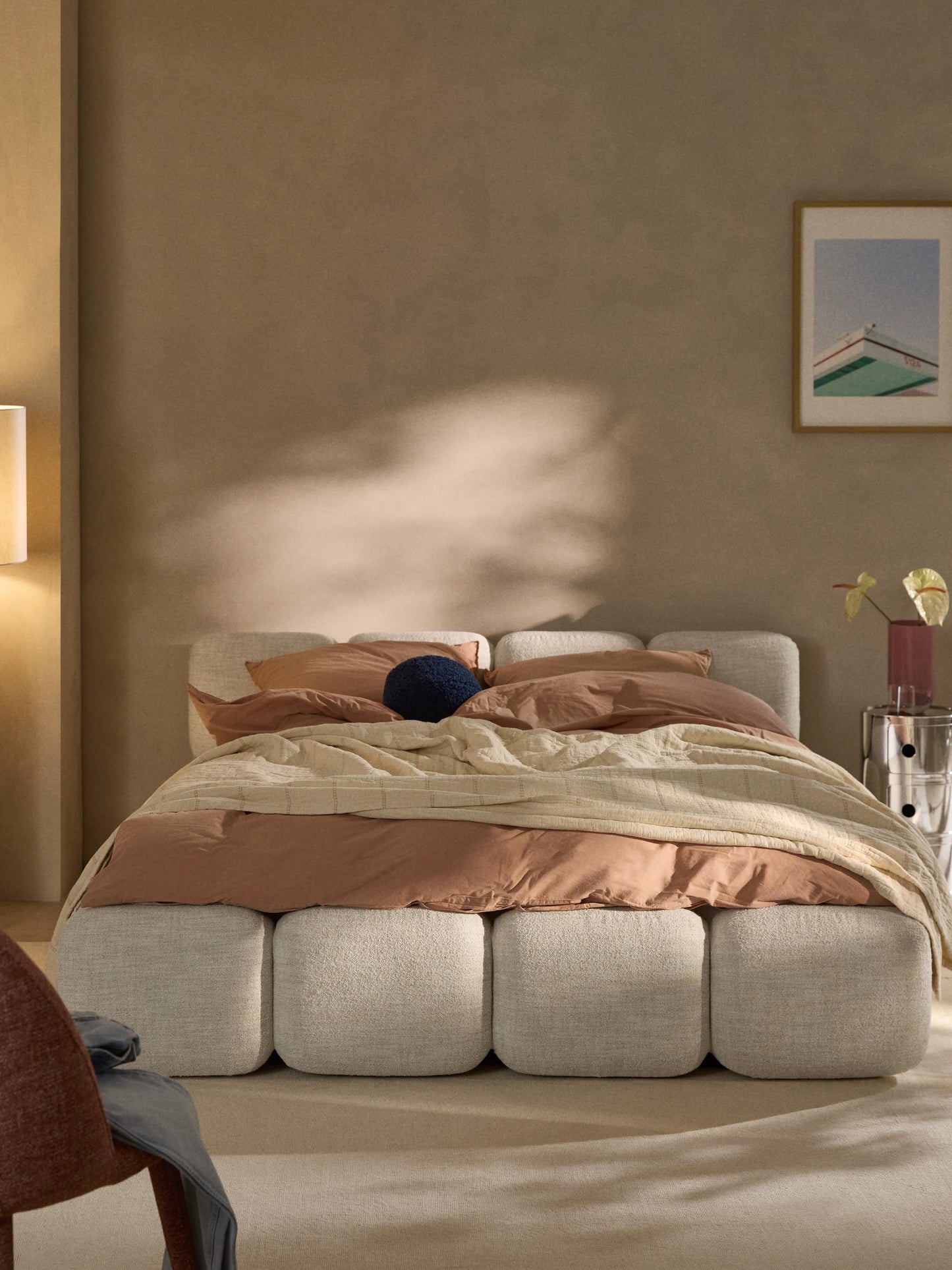 Tayla Bed in Bouclé, Upholstered