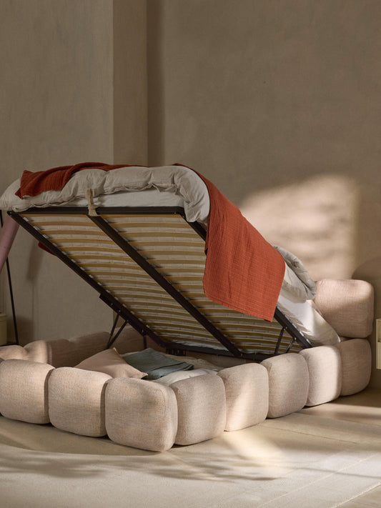 Tayla Bouclé Upholstered Storage Bed